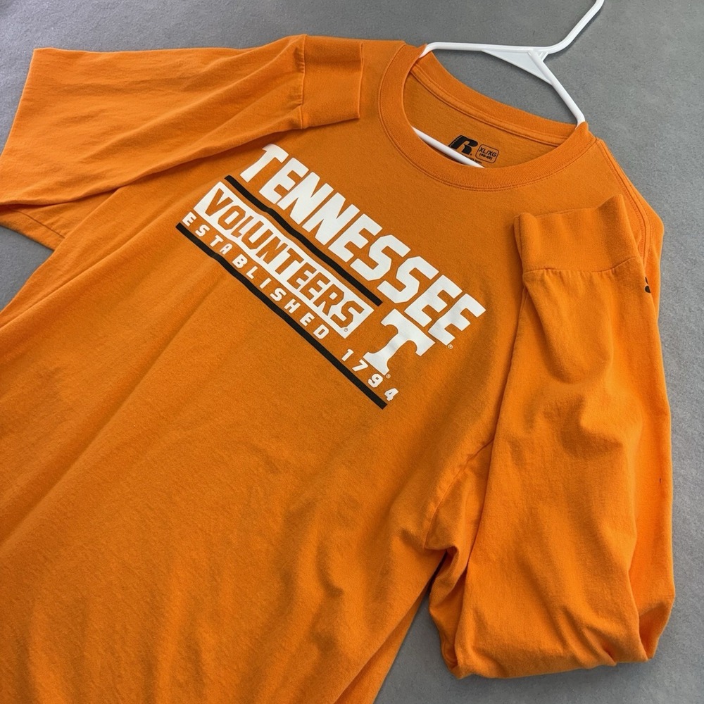 Tennessee Volunteers Mens XL T Shirt Long Sleeve Russell Orange UT Vols Rocky
